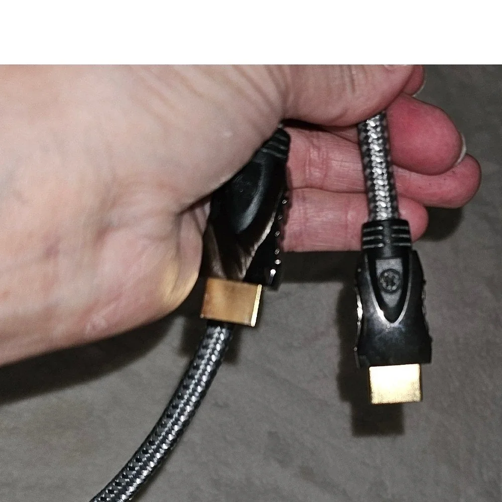 Braided HDMI Cable Gold Plated High Speed 4K 1080p‎ Silver Black Nylon Cord 6ft